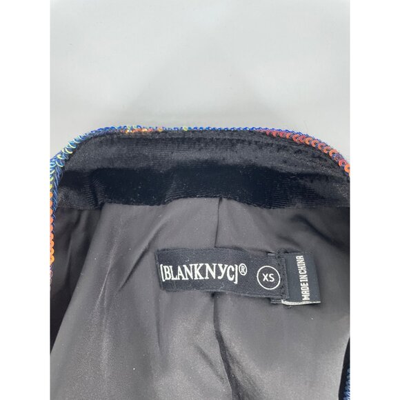 BlankNYC Sequin Jacket Iridescent Open Front NYE Party Multicolor Holiday XS - Picture 4 of 8